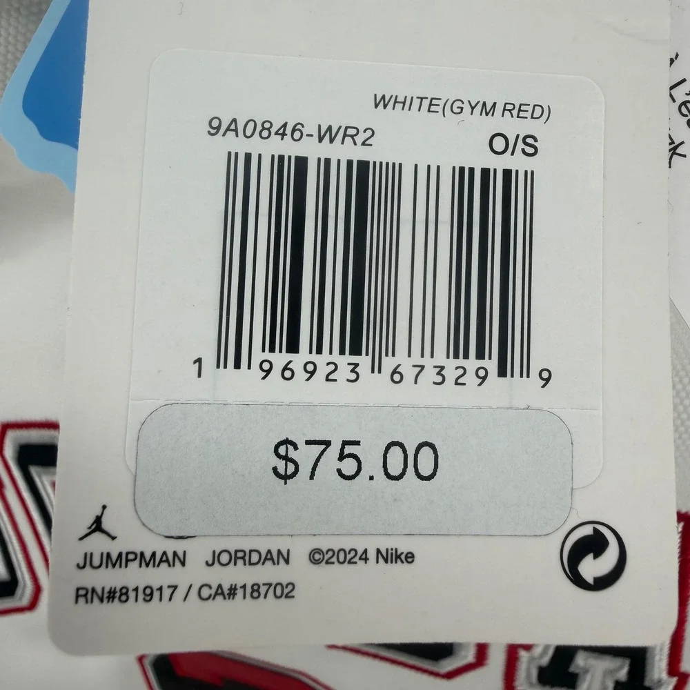 Jordan Varsity Patch Backpack White Gym Red 15 Inch Laptop Bag 9A0846-WR2 NEW‎